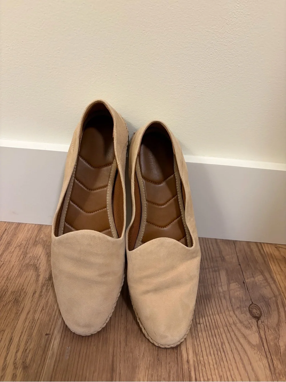 Franco Sarto Beige Suede Flats